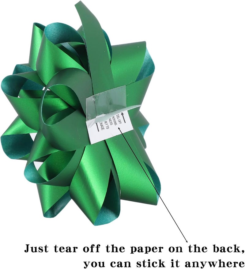 DYSHIPEN 24 Large Gift Bows,3.5 inches, Bows for Gift Wrapping and Presents,Christmas Bows,for Parties, Birthdays, Weddings or Other Holidays. (Green) - Image 3